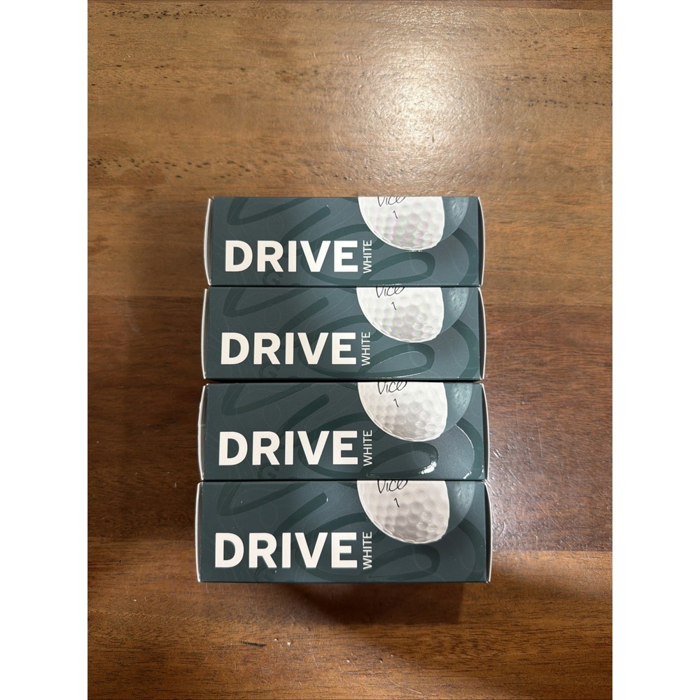 Vice Drive White Golf Balls 12 Ball Set New 4 Sleeves of 3 Balls